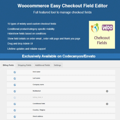 woo easy checkout field editor