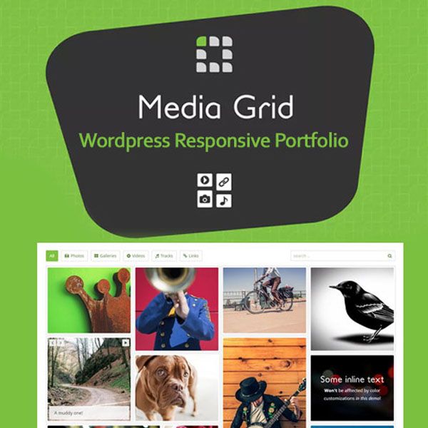 media grid wordpress responsive portfolio