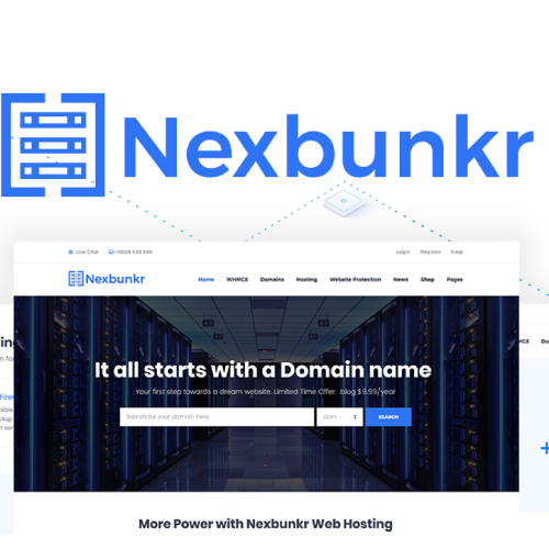 Nexbunker Hosting Server WordPress Theme and WHMCS