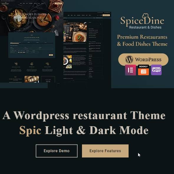 SpiceDine WordPress Theme For Hotels Restaurants