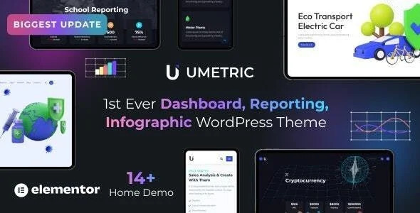 umetric reporting and infographic wordpress theme