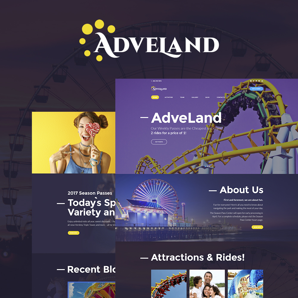 Adveland - Amusement Park Responsive WordPress Theme