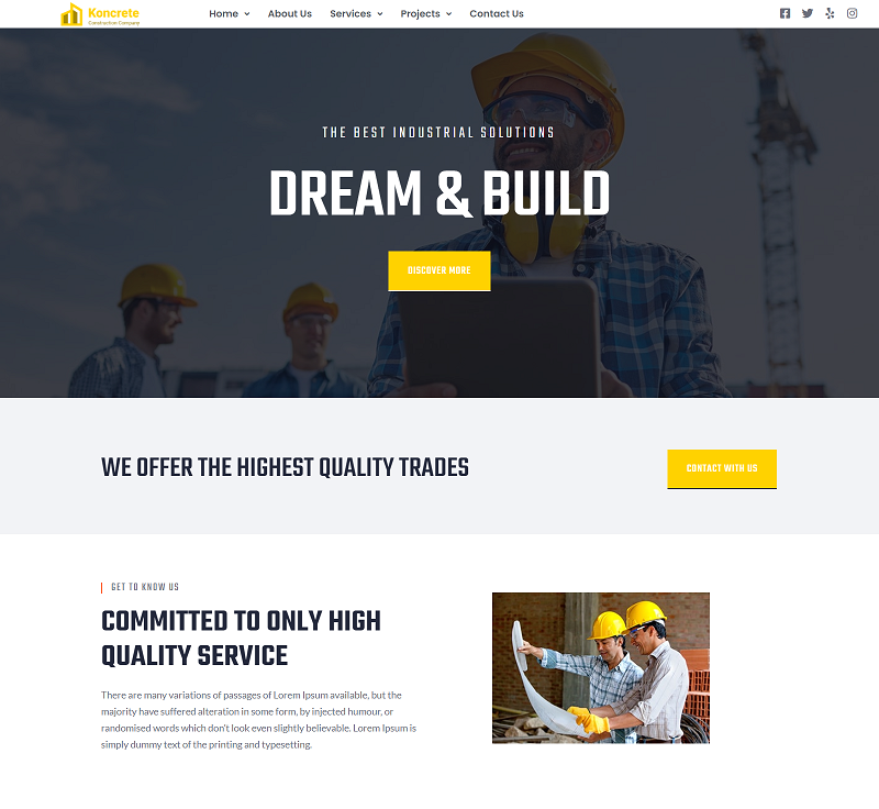 Koncrete - Construction & Building Elementor Template Kit Elementor Kit