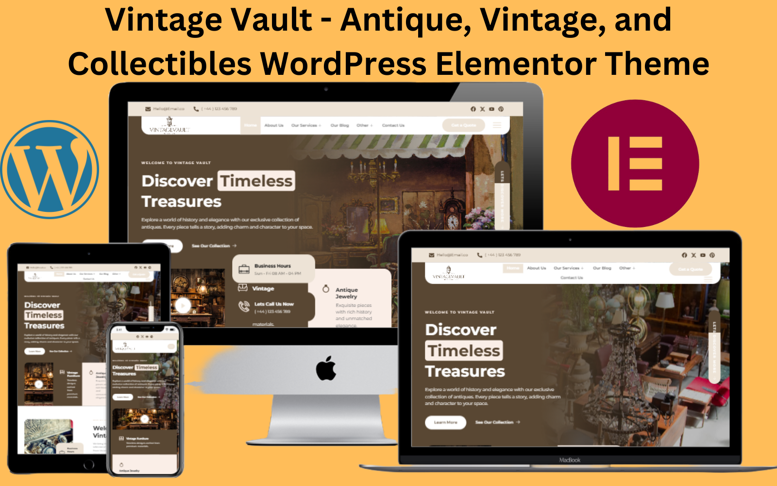 vintage vault antique vintage and collectibles wordpress elementor theme 470165 original