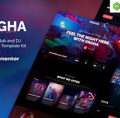 Vagha – Night Club & DJ Elementor Template Kit
