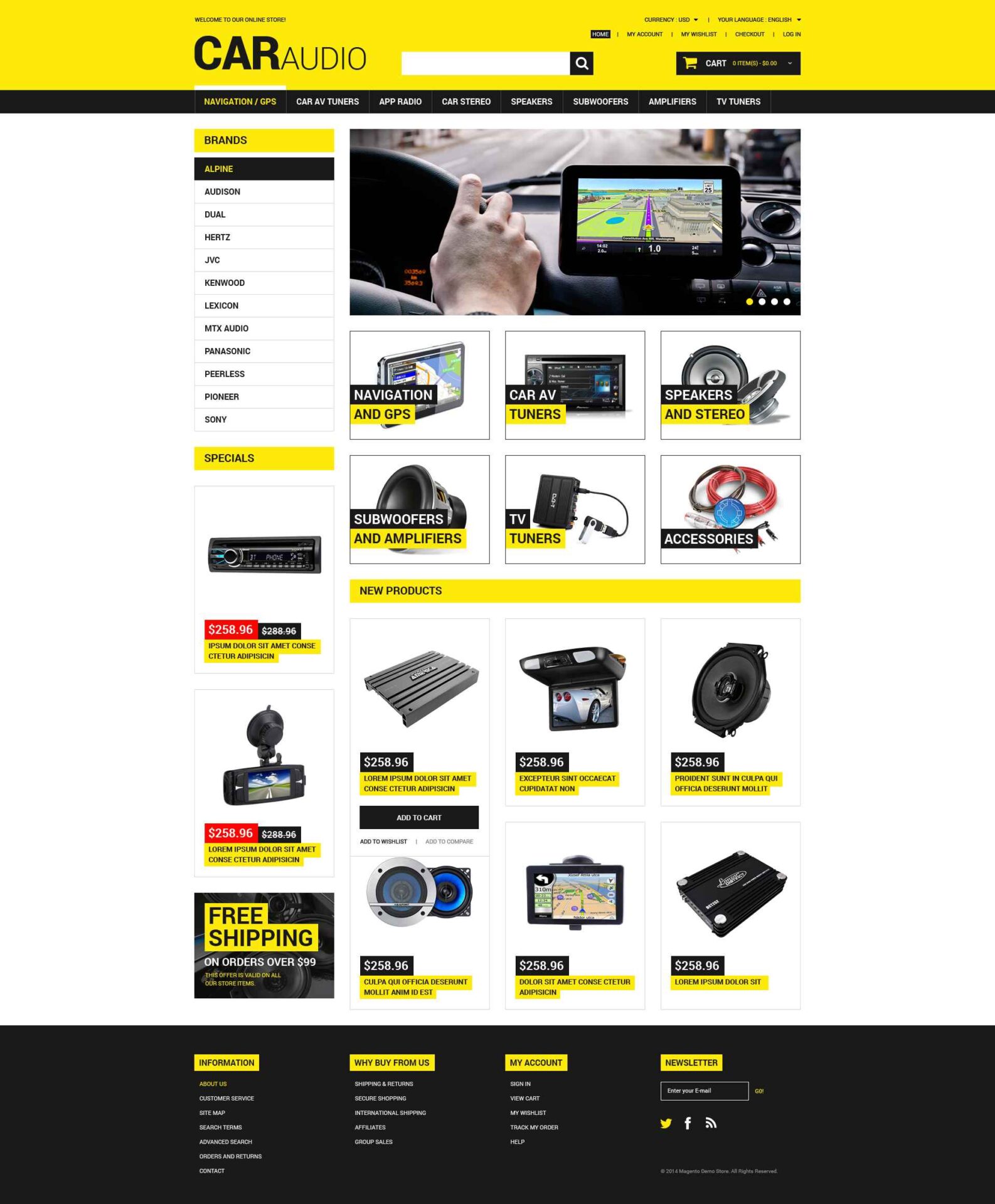 Car Audio Video Magento Theme