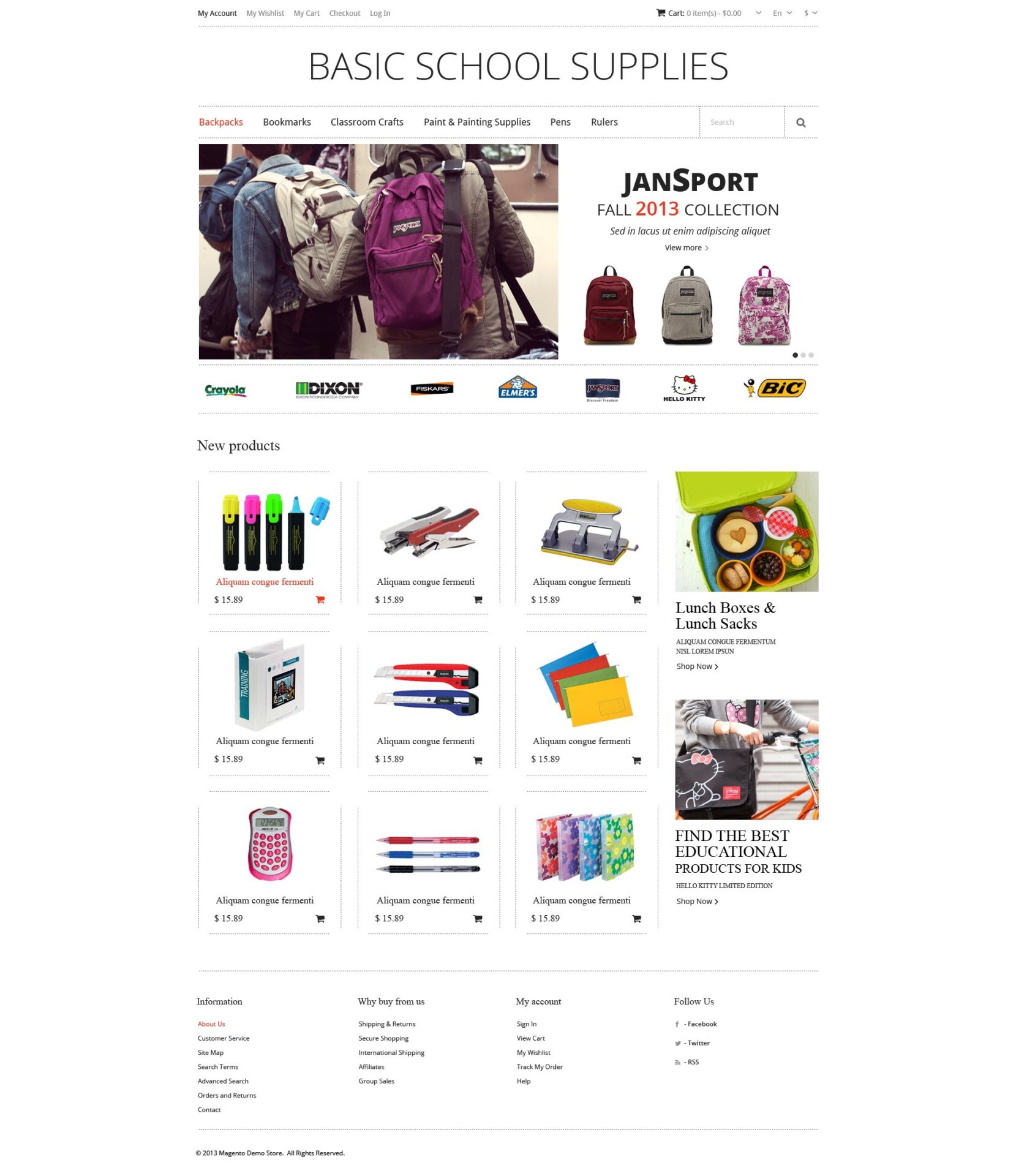 School Supplies Magento Theme