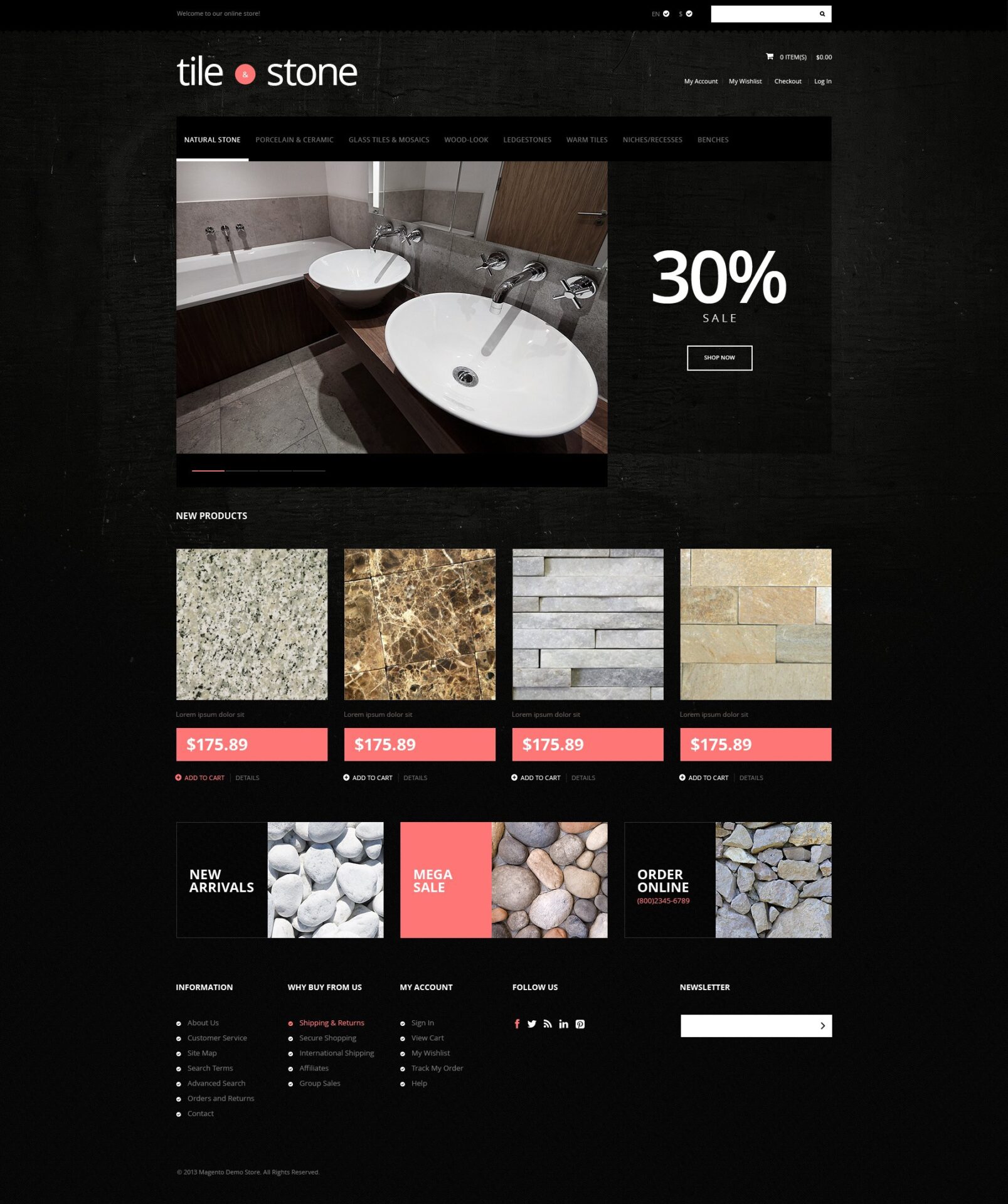 Tile Stone Store Magento Theme