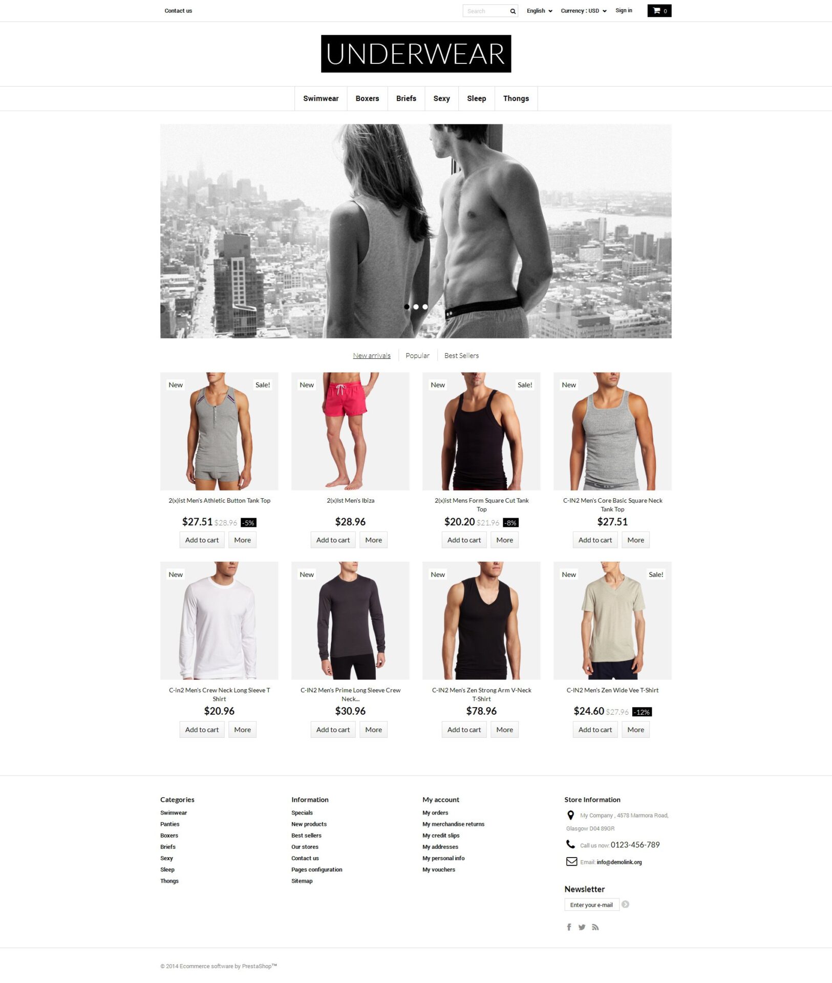 Underwear for Men PrestaShop Theme