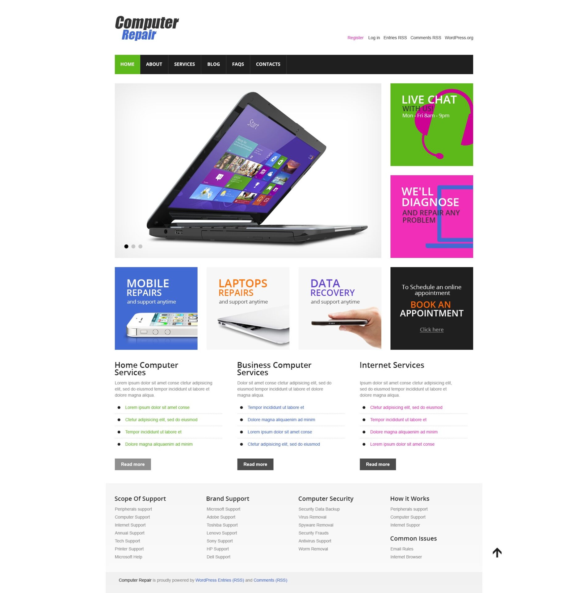 Cherry Computer Repair WordPress Theme