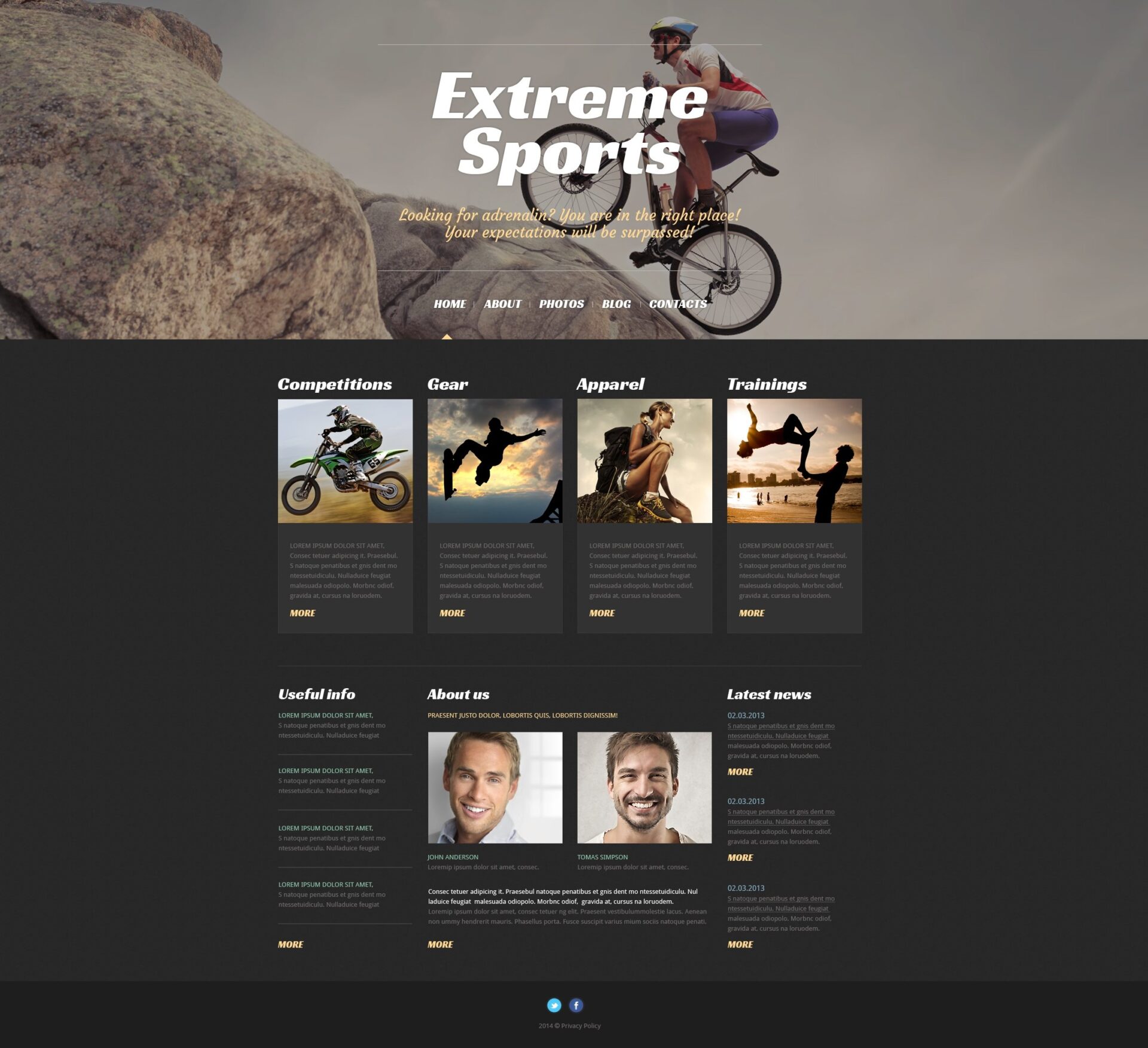 Extreme Sports Responsive WordPress Theme