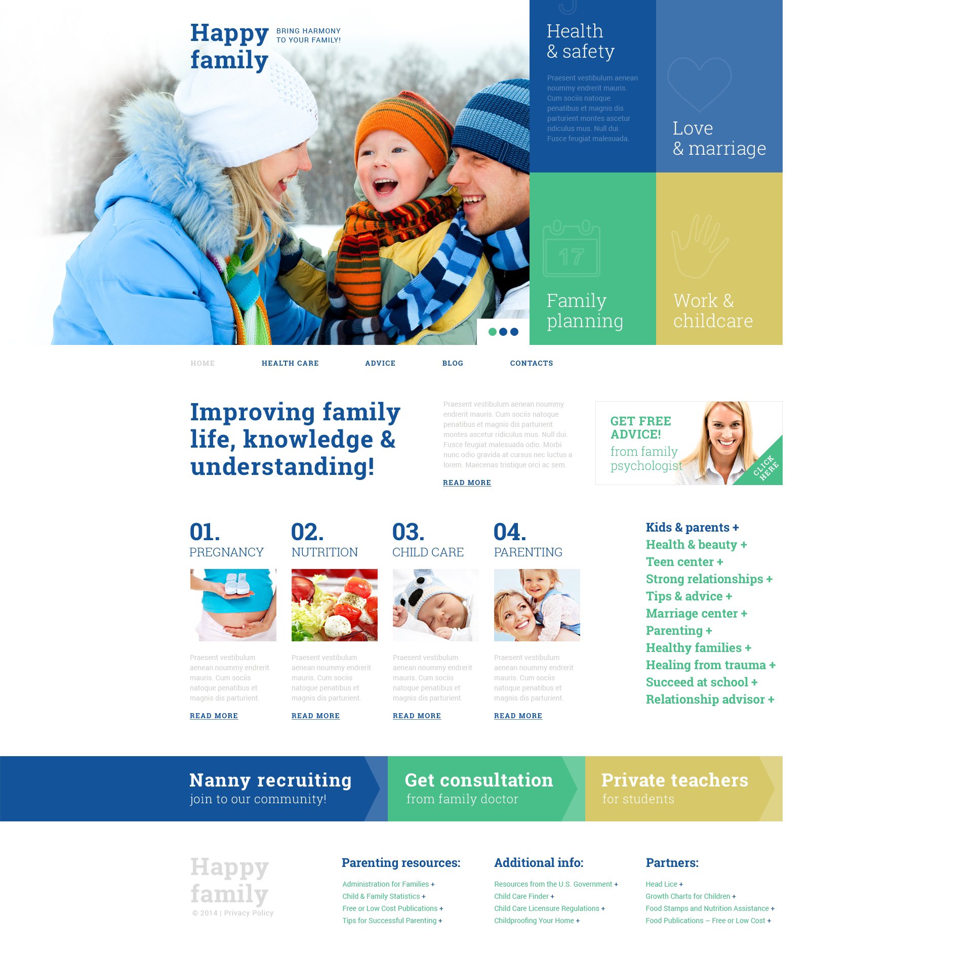 Family Center Responsive WordPress Theme