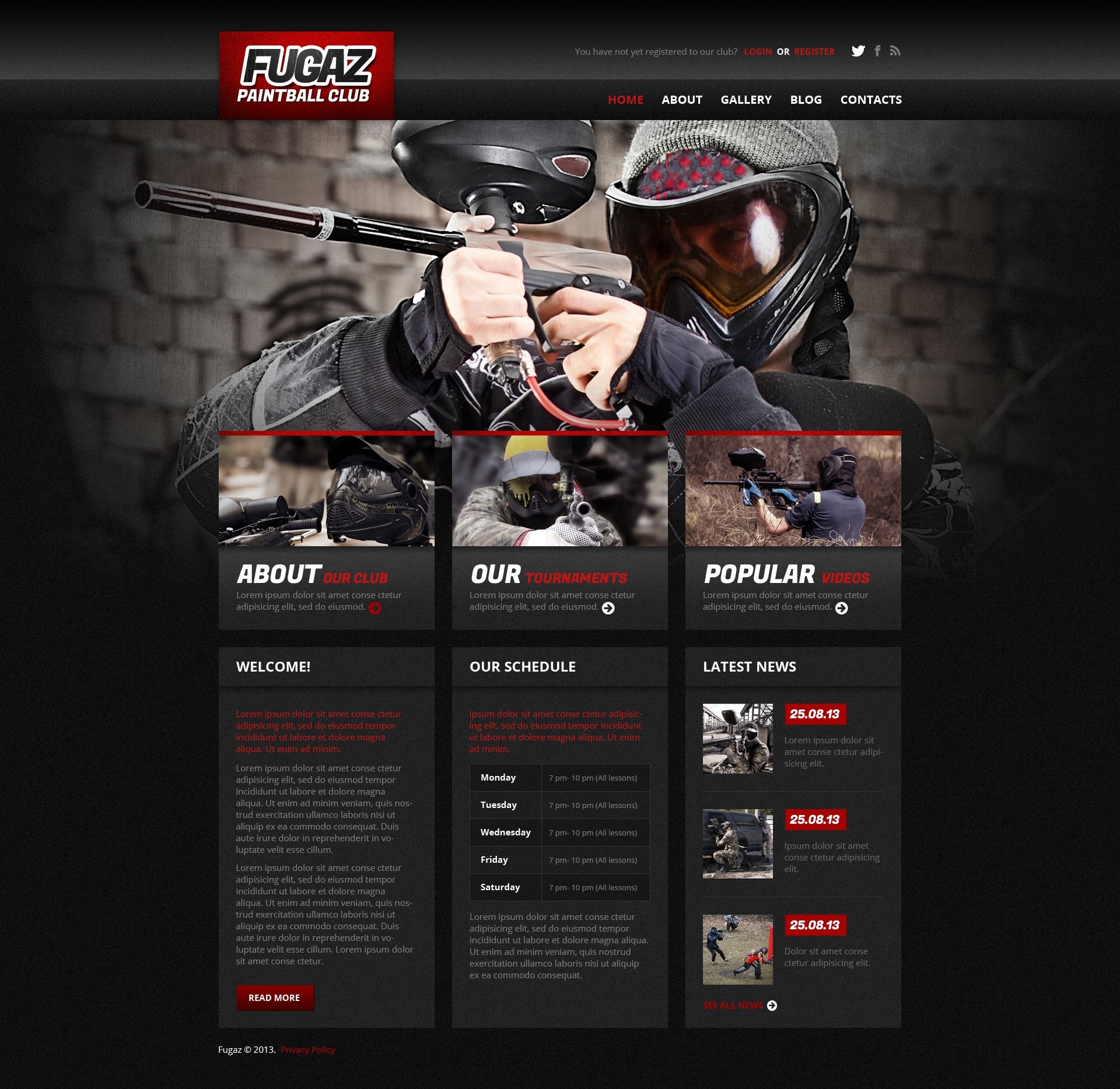 Paintball Responsive WordPress Theme