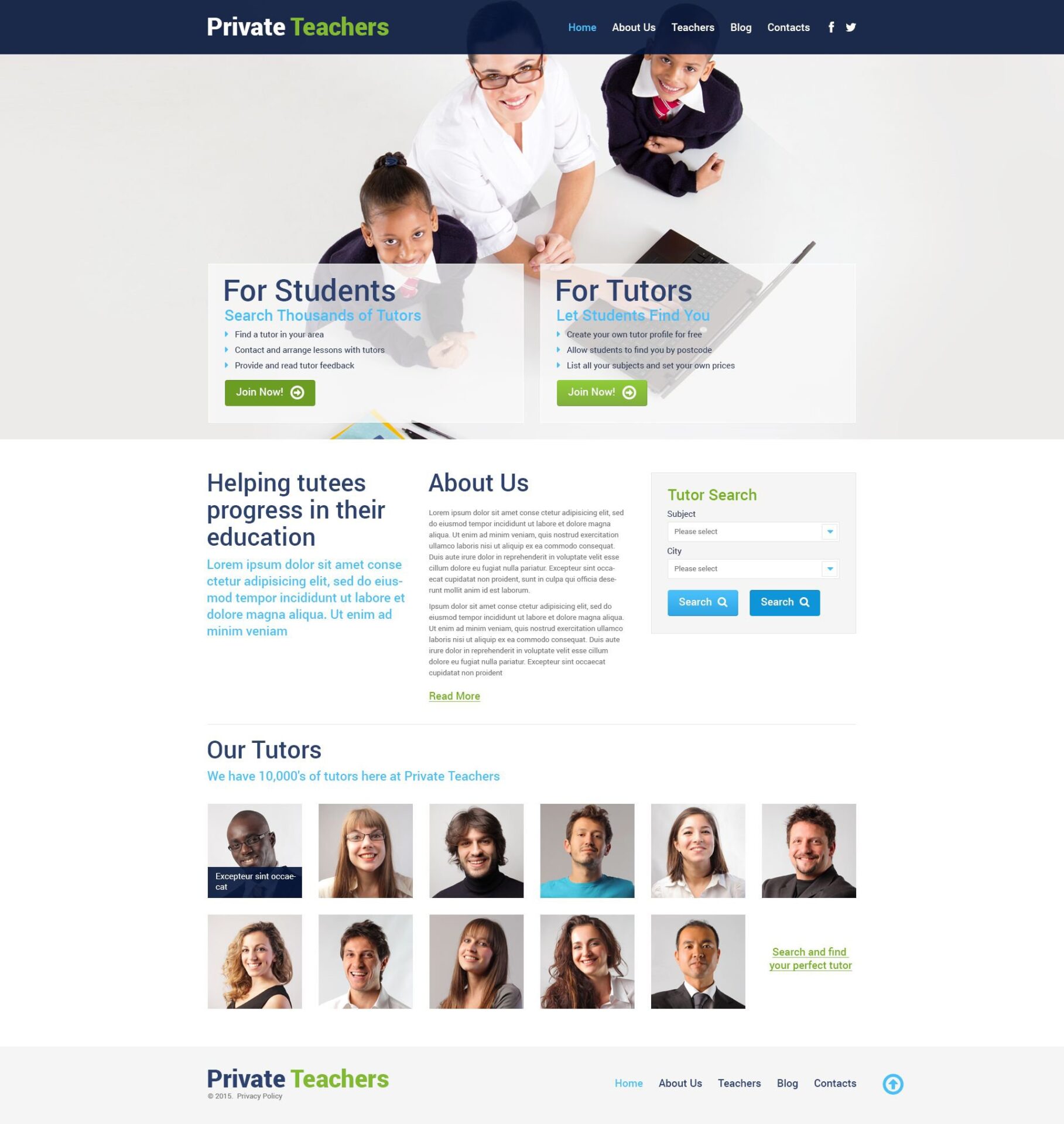 Private Teachers WordPress Theme