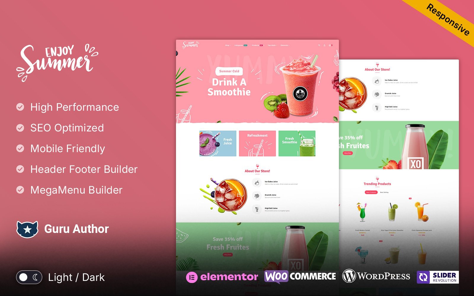 Summer - Ice cream, Drink and Juices and Shakes WooCommerce Wordpress Theme WooCommerce Theme