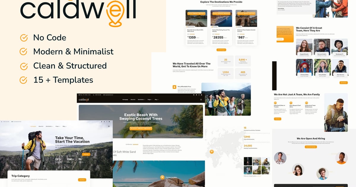 Caldwell Tour & Travel Elementor Pro Template Kit
