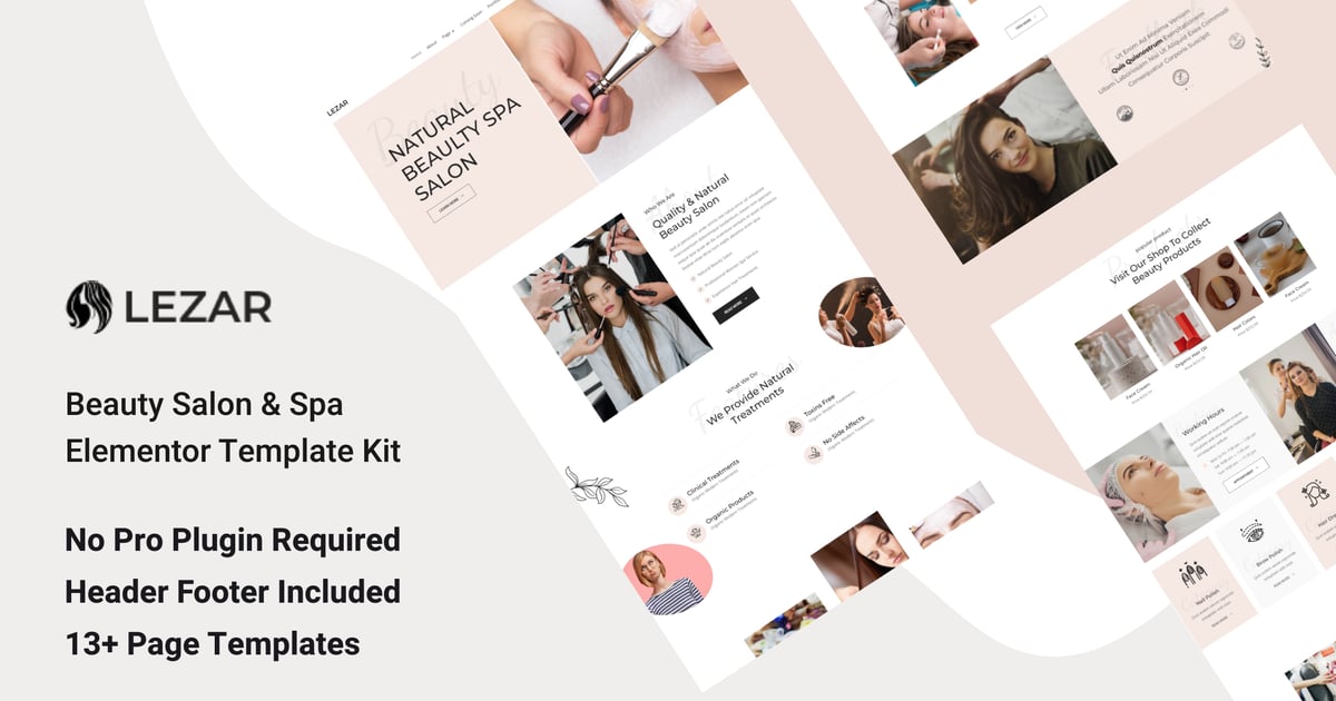Lezar Beauty Salon & Spa Elementor Template Kit