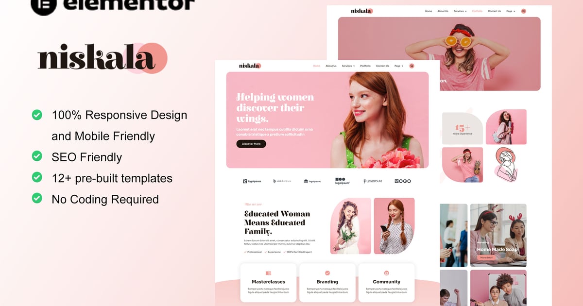 Niskala - Feminine Business Elementor Template Kit