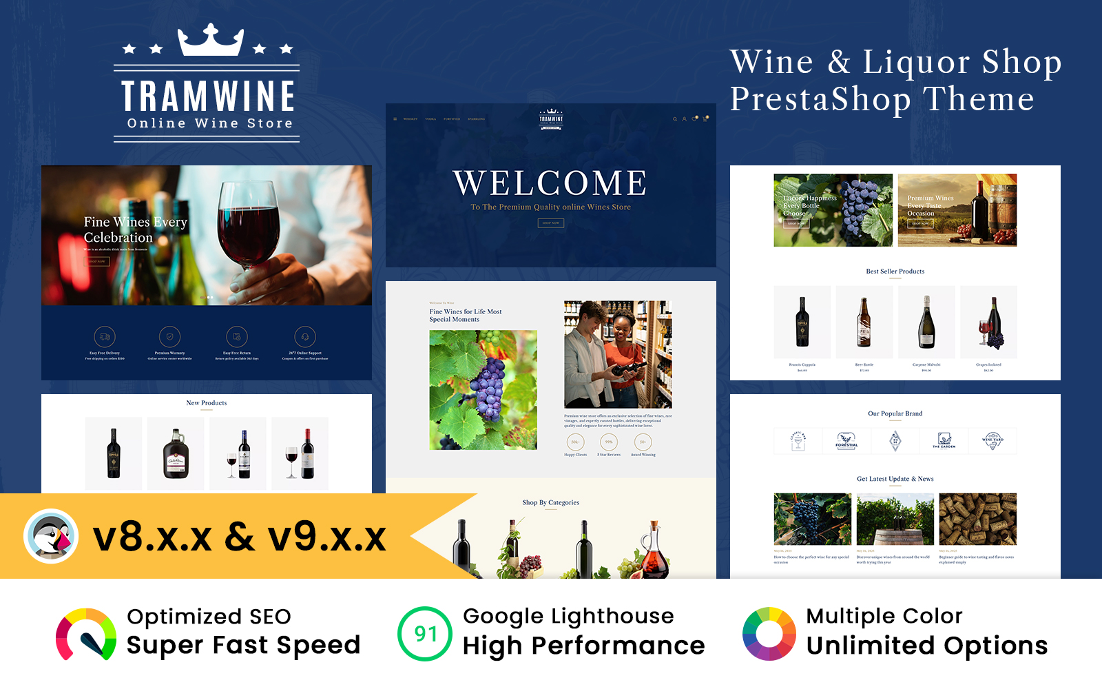 Tramwine Liquor & Wine Shop Prestashop Theme PrestaShop Theme