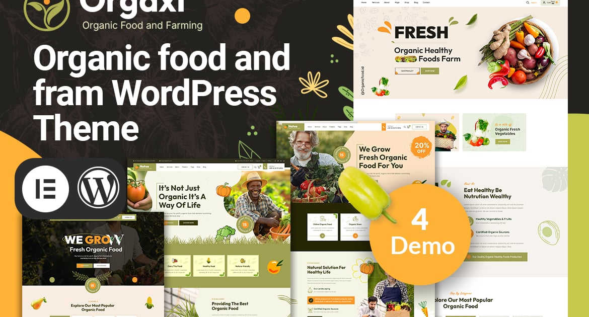 Orgaxi - Organic food and fram WordPress Theme