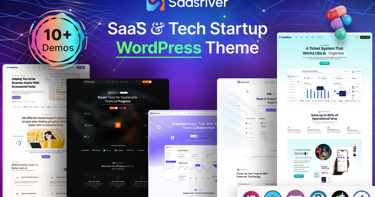 SassRiver - SaaS & Tech Startup WordPress Theme