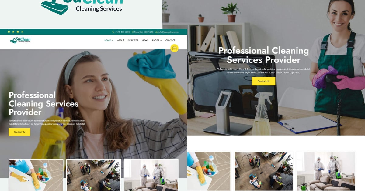 SuClean - Cleaning Services Elementor Template Kit