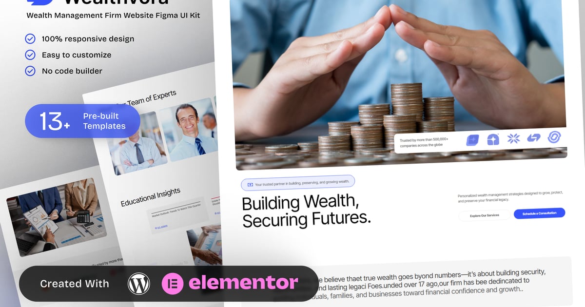 Wealthora - Wealth Management Firm Elementor Template Kit