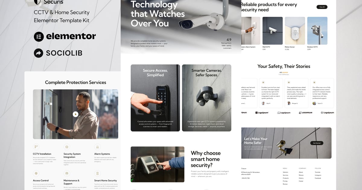 Securis - CCTV & Home Security Elementor Template Kit