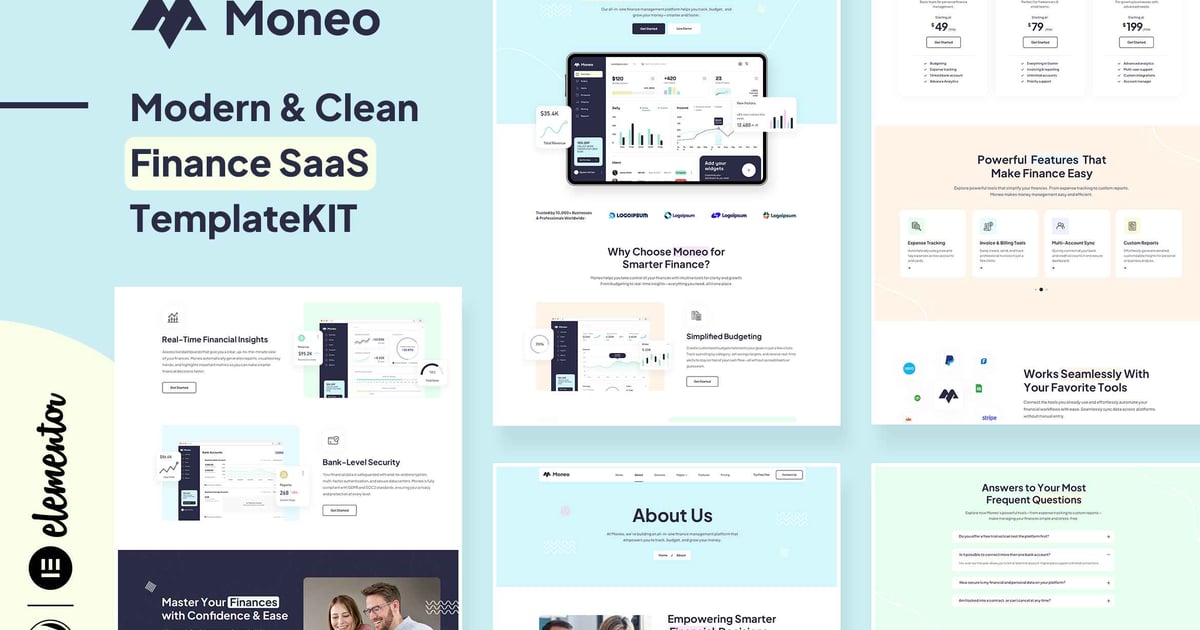 Moneo - Finance Management Elementor Template Kit
