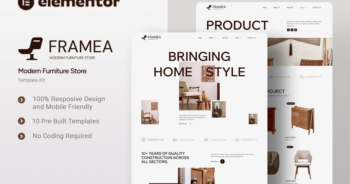 Framea - Modern Furniture Store Elementor Template Kit