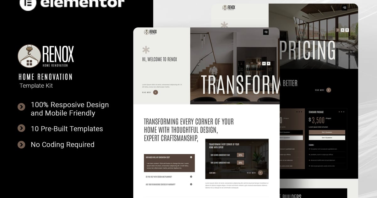 Renox - Home Renovation Elementor Template Kit