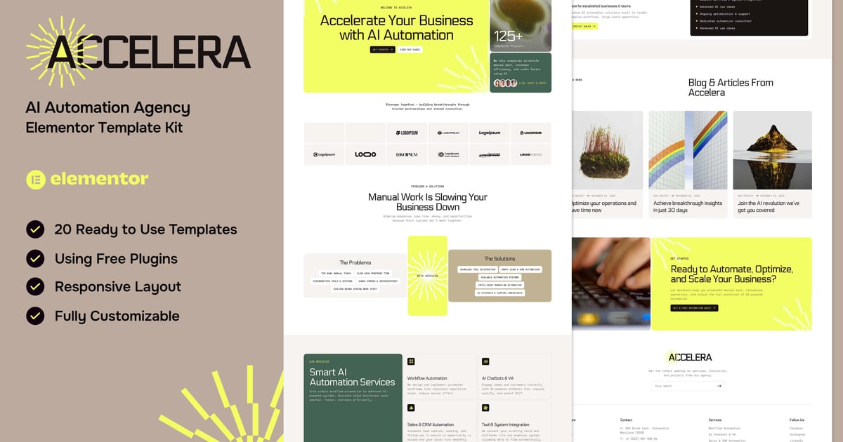 Accelera - AI Automation Agency Elementor Template Kit