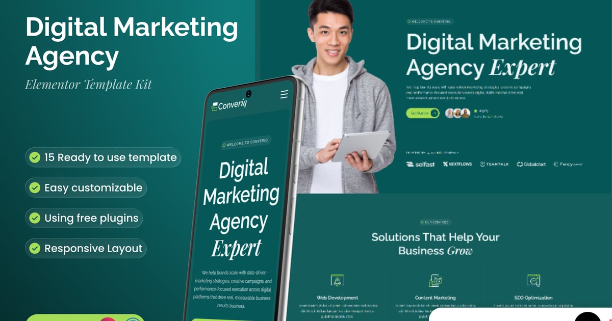 Converiq - Digital Marketing Agency Elementor Template Kit