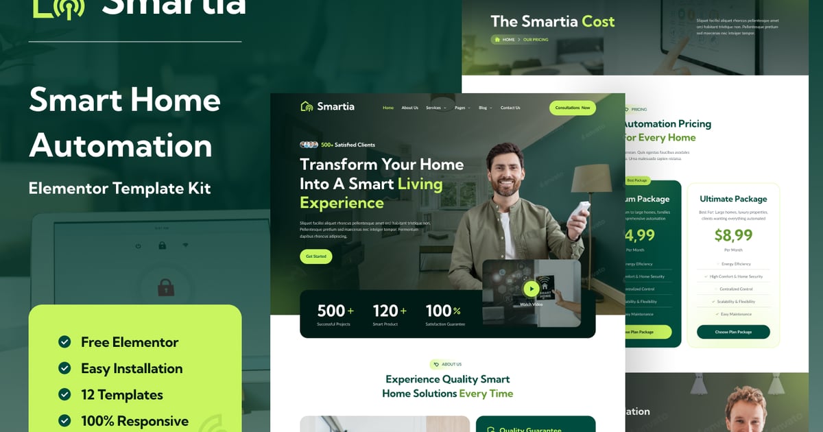 Smartia - Smart Home Automation Elementor Template Kit