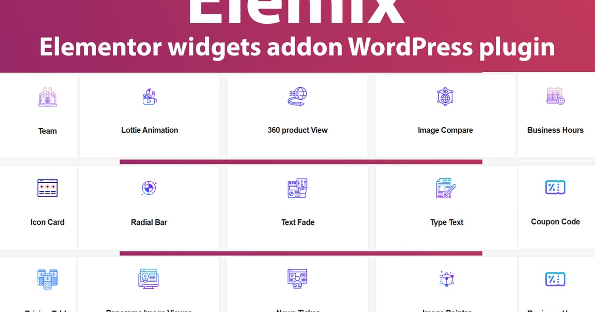 Elemix - Elementor widgets addon wordpress plugin