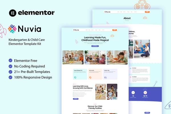 Nuvia - Kindergarten & Child Care Elementor Template Kit