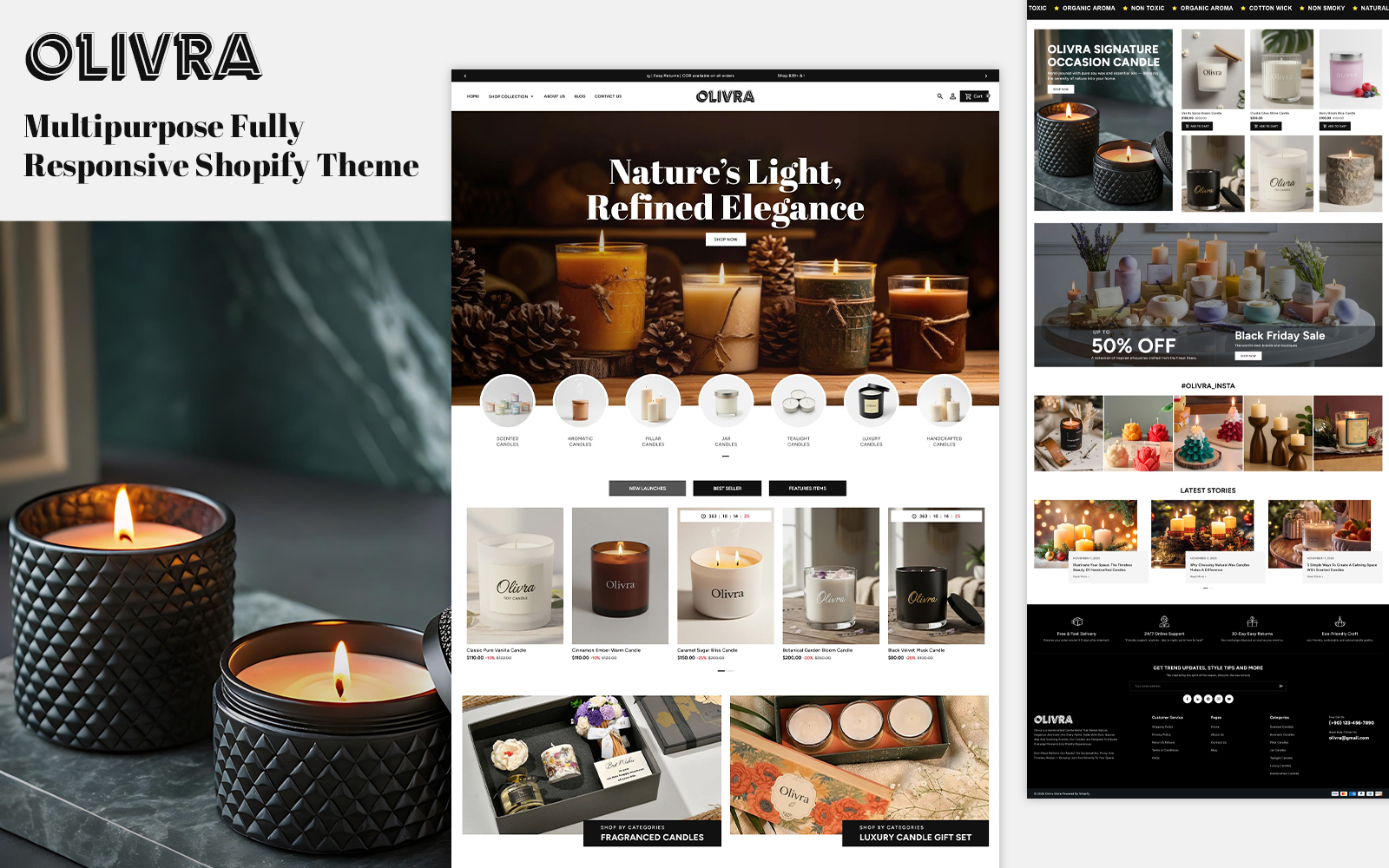Olivra – Candle Responsive Shopify Theme for eCommerce