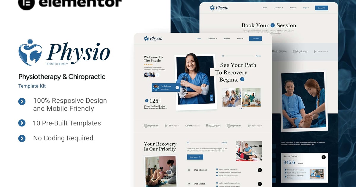 Physio - Physiotherapy & Chiropractic Elementor Template Kit