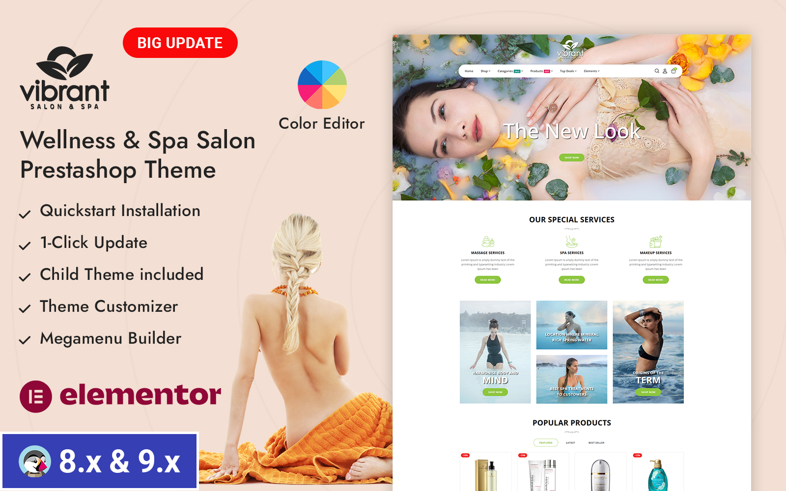 Vibrant - Wellness & Spa Salon Prestashop Responsive Theme PrestaShop Theme